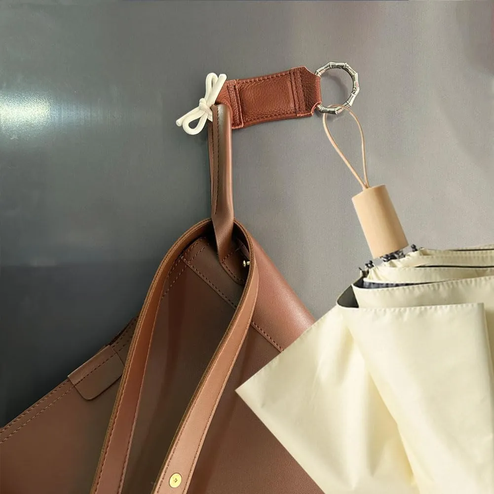 Magnetic Heavy Duty Handbag Holder,Heavy Duty Magnetic Keychain, Bag Magnet Purse Holder,Magnetic Handbag Clip, Ladies Fashion Bag Accessories (Brown)