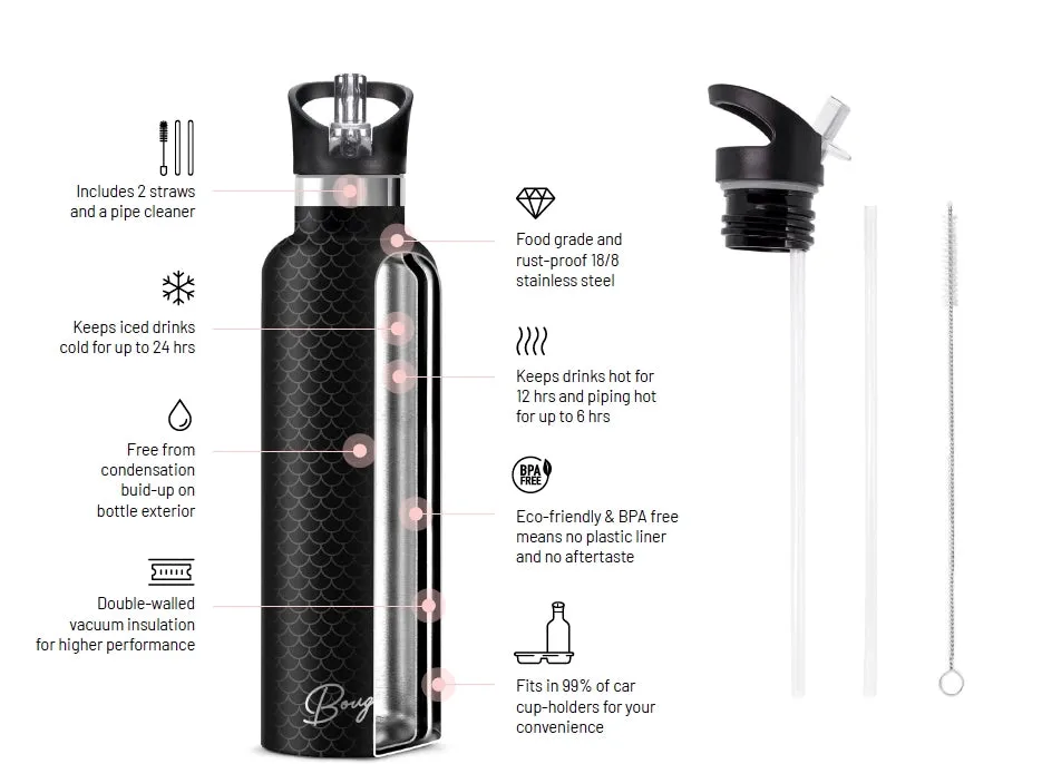 Magnolia Dark Garden Insulated Water Bottle