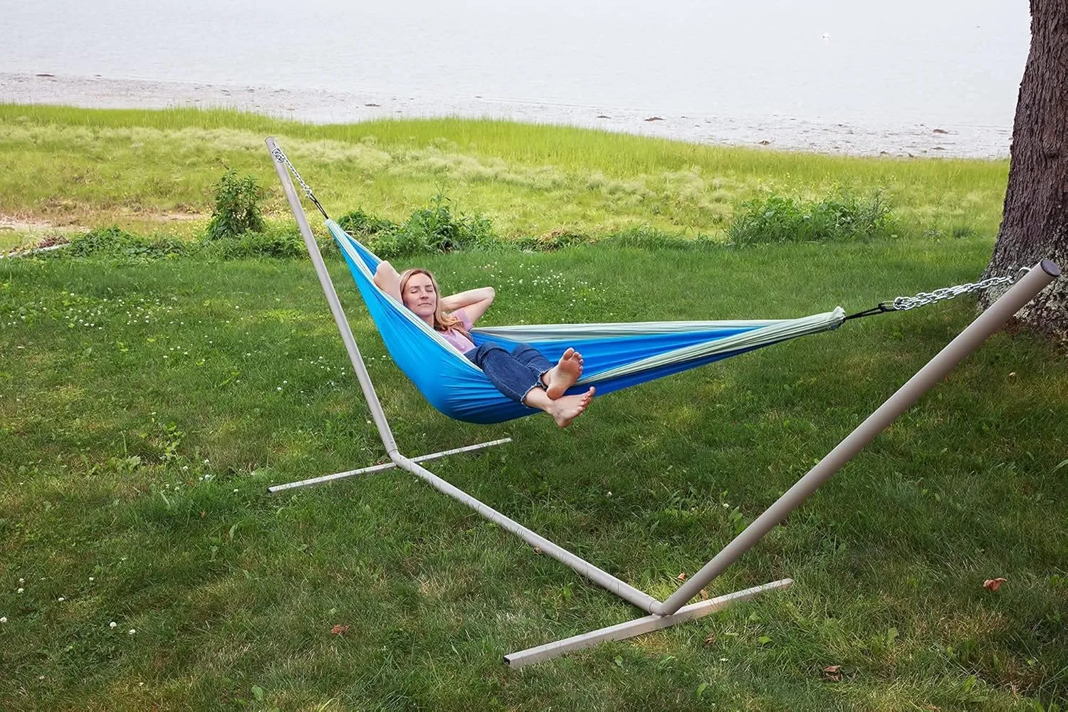 Makena Camping Hammock Set With Storage Bag Double Hammock for Two Outdoor Tree Swing Portable Hammock For Travel Camping Accessories Use Outside Backyard Backpacking Beach Picnic - Colibri Ben