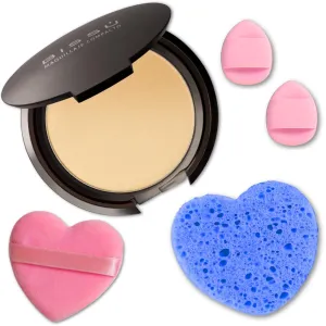 Makeup & Exfoliation Kit - Bissú Compact Powder   1 Medium Velvet Puff   2 Finger Puffs   1 Facial Exfoliating Sponge (06 Natural Beige, One Size)