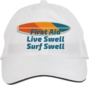 Makoroni - First Aid Live Swell Surf Swell Surf Surfing Beach Hat Adjustable Cap, DesC18 White