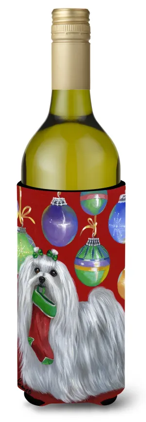 Maltese Christmas Stocking Stuffer Wine Bottle Hugger PPP3114LITERK