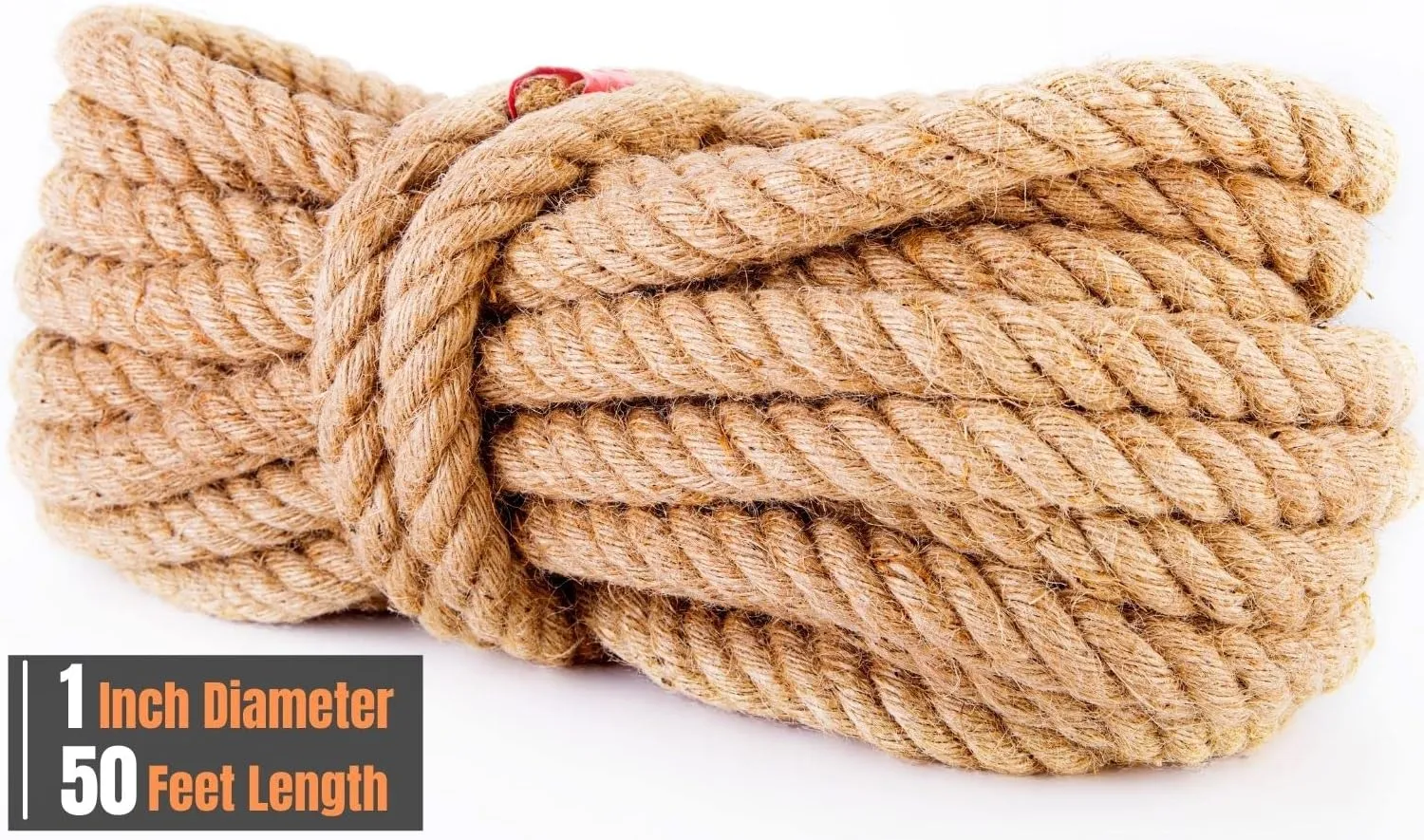 Manila Rope 1in×50ft - Nautical Landscape Ropes - Natural Jute Twisted, Large Decorative Hemp Rope. Thick Heavy Duty (1 Inch 50Ft)
