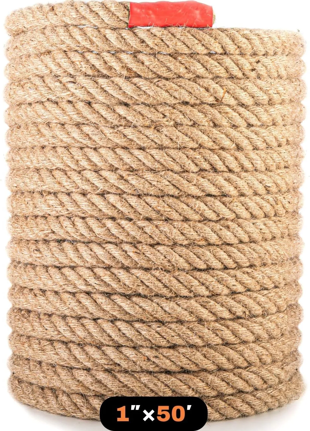 Manila Rope 1in×50ft - Nautical Landscape Ropes - Natural Jute Twisted, Large Decorative Hemp Rope. Thick Heavy Duty (1 Inch 50Ft)