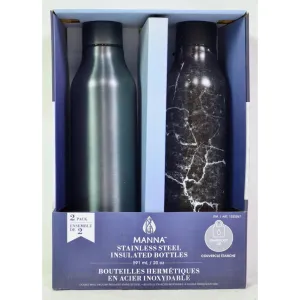 Manna Stainless Steel Insulated 20oz Bottles 2 Pack