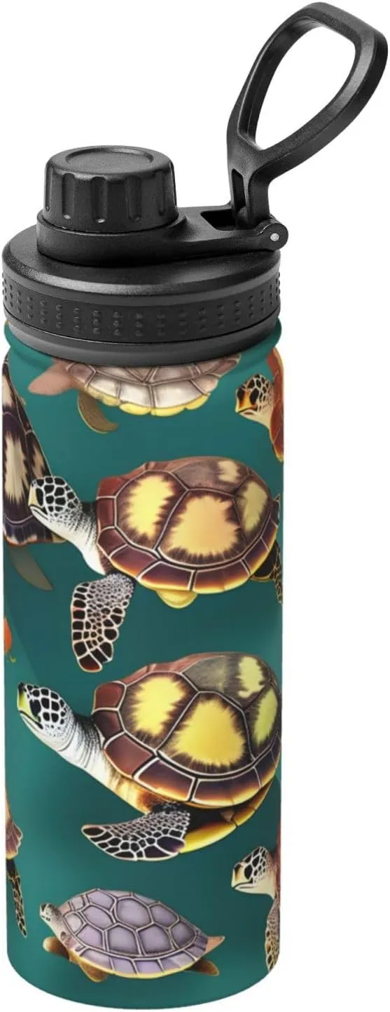 many Animals Sea Turtles Sports Insulated Water Bottle - Premium 18 oz. Stainless Steel Hydration Bottle for Outdoor Enthusiasts