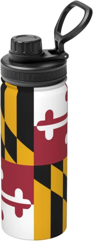 Maryland Flag Sports Insulated Kettle 18oz Stainless Steel Travel Mug Thermal Flask Double-Layer Thermos Insulation Water Bottle