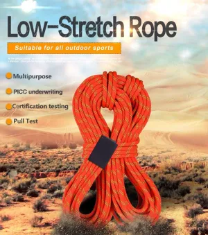 MaxS Climbing Auxiliary Rope Static Rope Safety Rescue Rope Diameter 10mm,(Orange Length:20Meter)