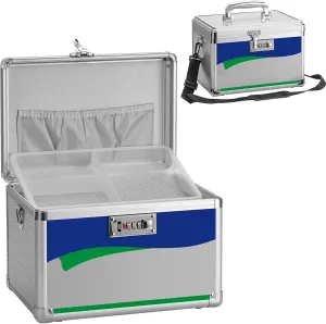 Medicine Lock Box with Combination Lock - 13.4 x 7.6 x 8.2 Inches - First Aid Safe Medication Storage Box, Medications and Personal Items, Safe Boxes for Home and Outdoor - Silver