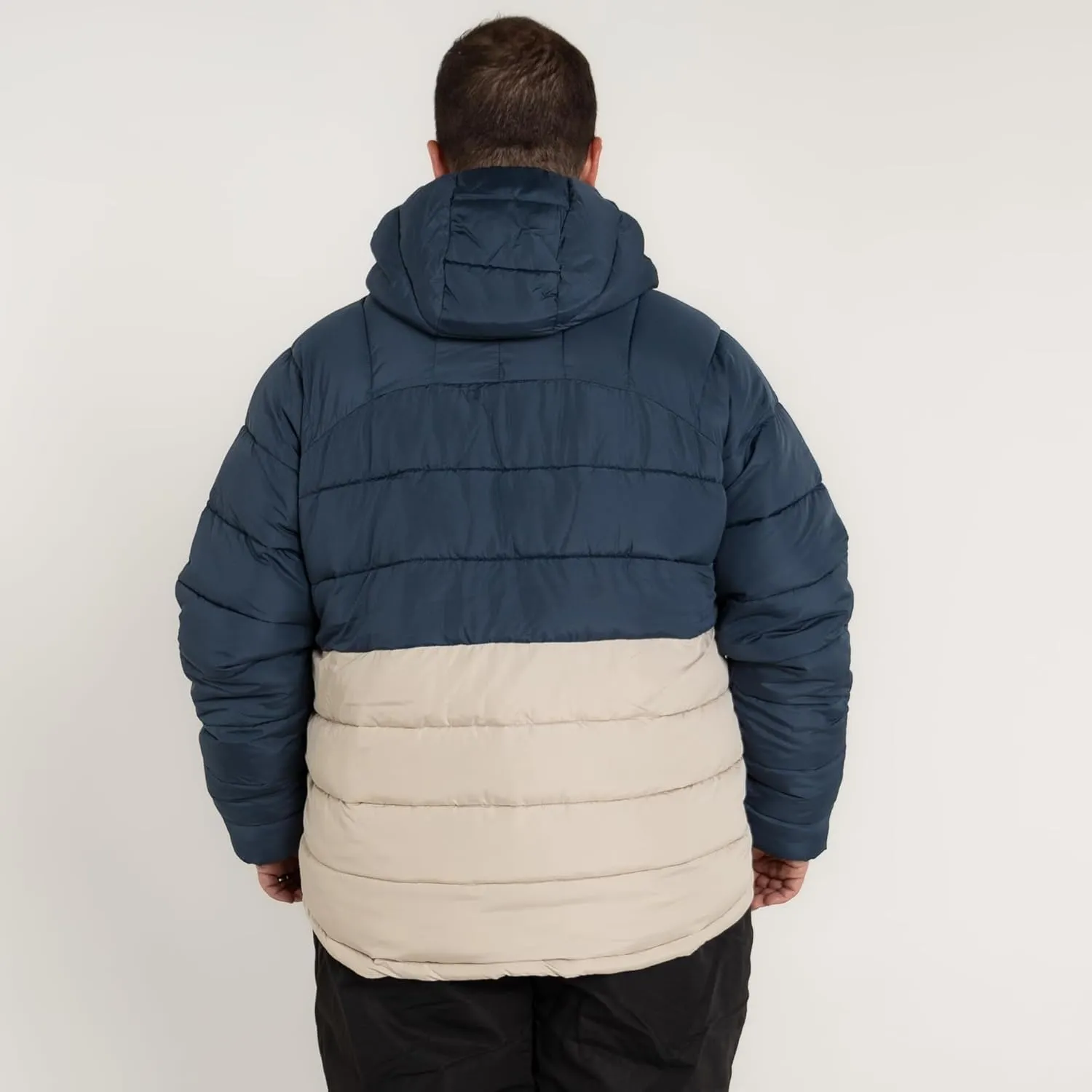 Mens Big 2XL-7XL Synthetic Down Powderhorn Hooded Winter Coat Jacket