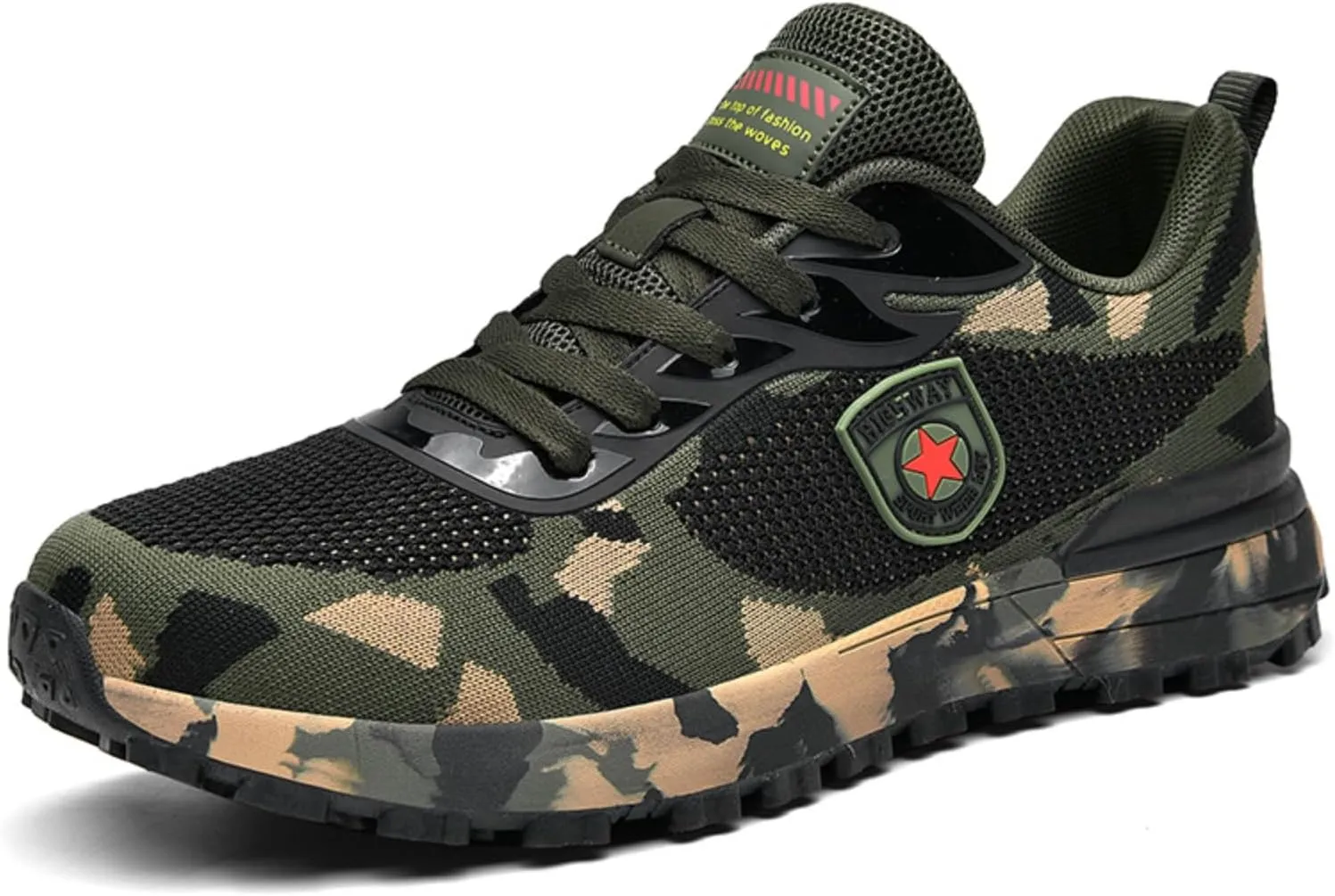 Men's Cross Country Running Shoes for Outdoor Climbing Hiking Casual Training Camouflage Shoes