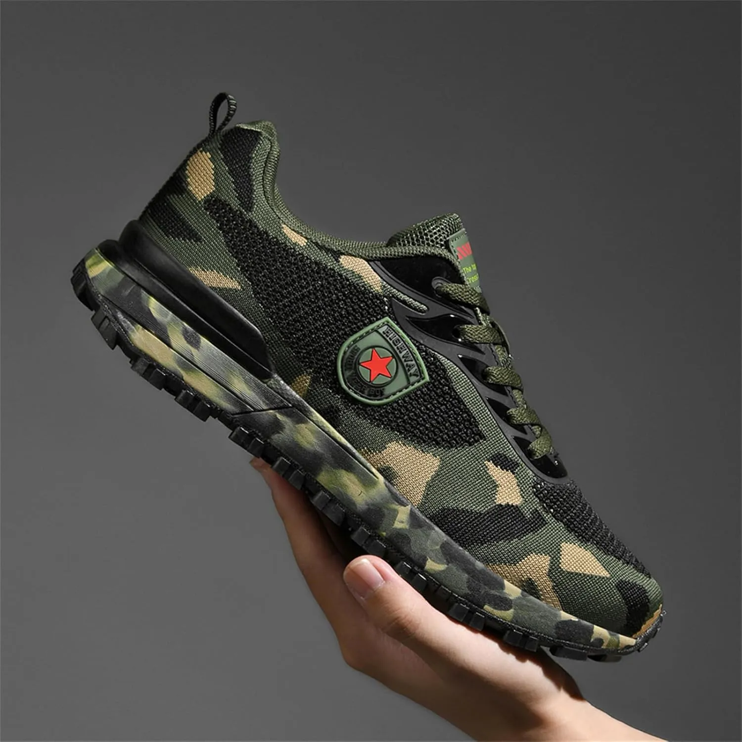 Men's Cross Country Running Shoes for Outdoor Climbing Hiking Casual Training Camouflage Shoes
