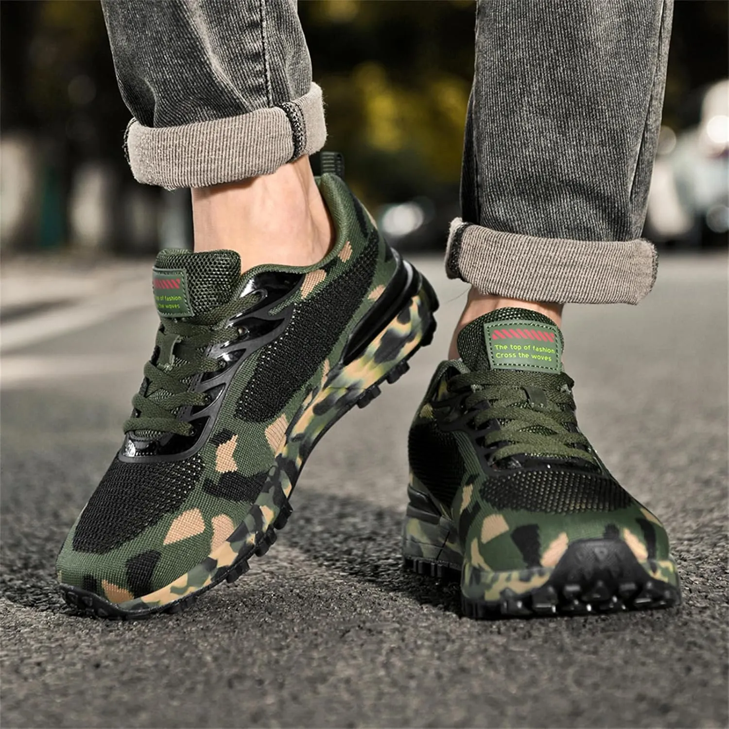 Men's Cross Country Running Shoes for Outdoor Climbing Hiking Casual Training Camouflage Shoes