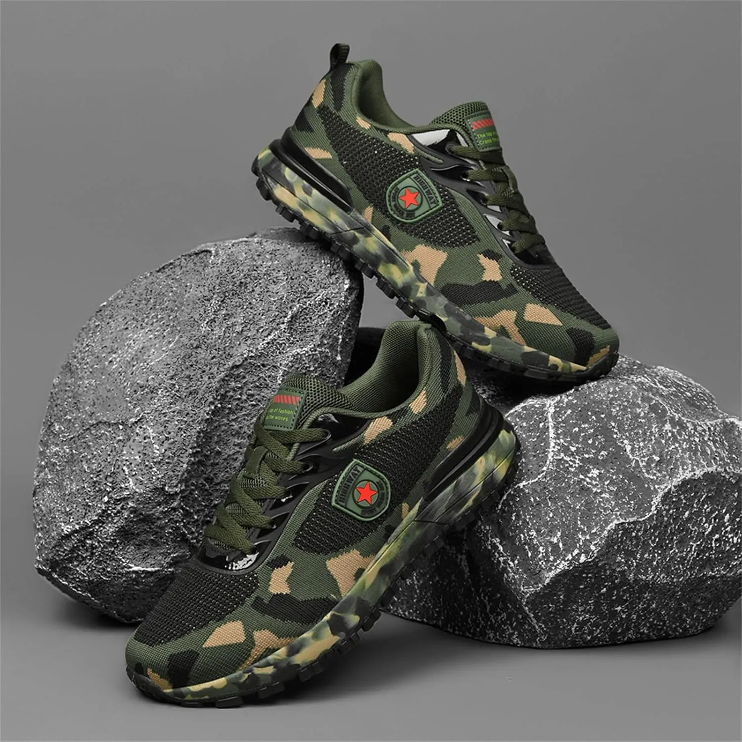 Men's Cross Country Running Shoes for Outdoor Climbing Hiking Casual Training Camouflage Shoes