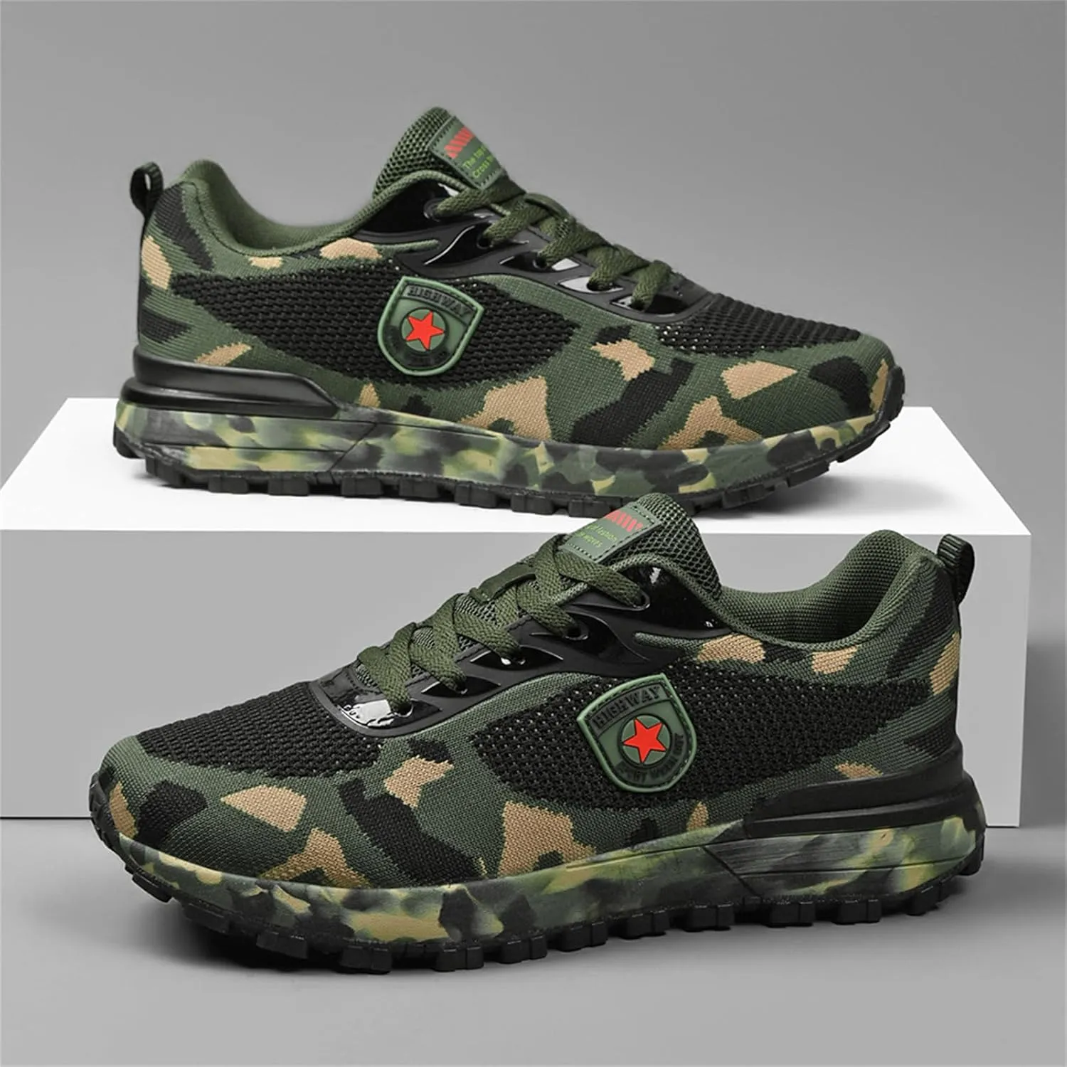 Men's Cross Country Running Shoes for Outdoor Climbing Hiking Casual Training Camouflage Shoes