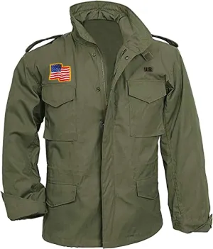 Men's M65 Field Green Rambo Jacket | Men's First Blood Military Cotton Vintage US Army Field Jackets
