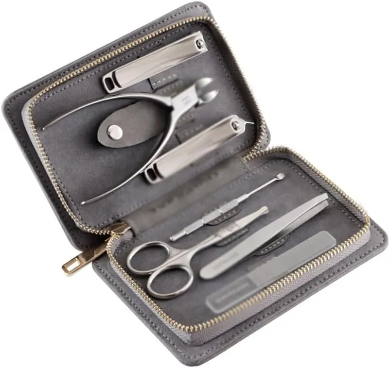 Mens Manicure Set Mens Grooming Kit 7 Pieces Stainless Steel Manicure Kit Nail Clipper Set Nail Clipper Set Nail Clippers Complete Manicure Tools,