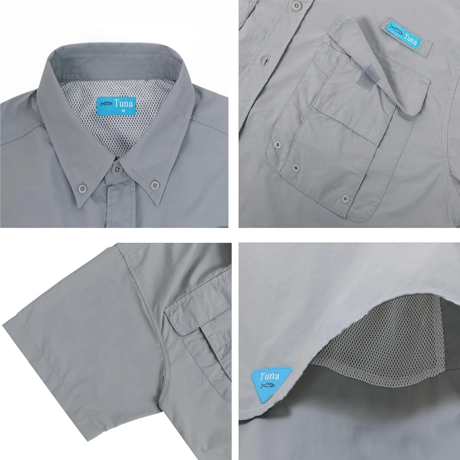 Men's UV UPF 50  Fishing Shirts for Men Sun Protection Breathable Fast Dry SPF Hiking Short Sleeve Shirt