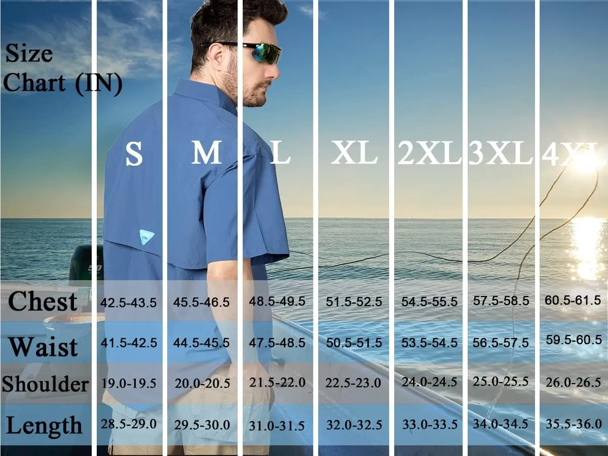 Men's UV UPF 50  Sun Protection Magellan Fishing Waterproof SPF Hiking Camping Short Sleeve Shirts