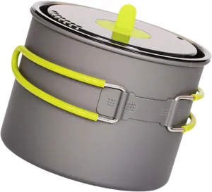 Metal Alloy Camping Pots Outdoor Cooking Pots with Lid NonStick Camping Cookware for Camping Hiking Picnics Travel