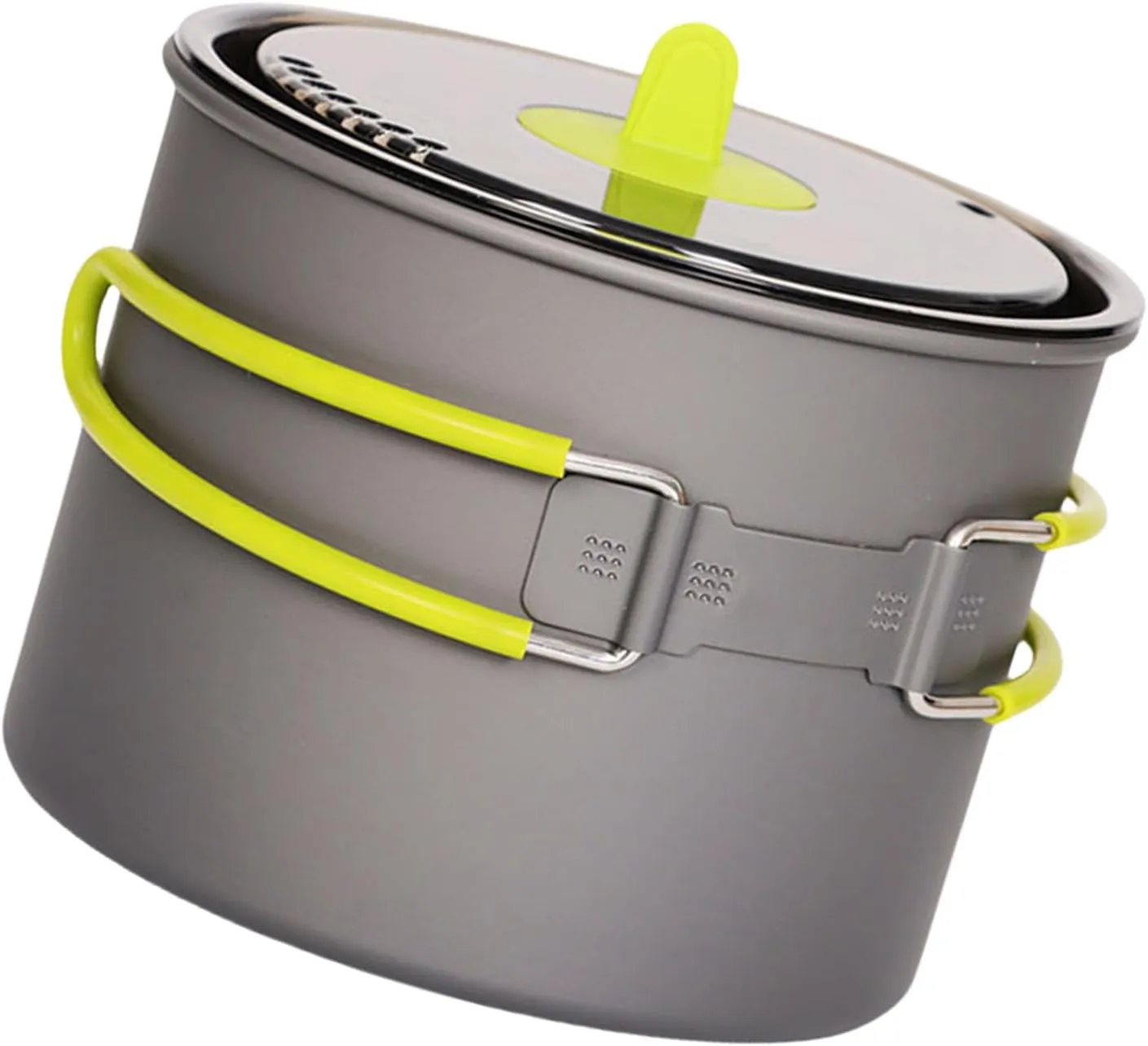 Metal Alloy Camping Pots Outdoor Cooking Pots with Lid NonStick Camping Cookware for Camping Hiking Picnics Travel