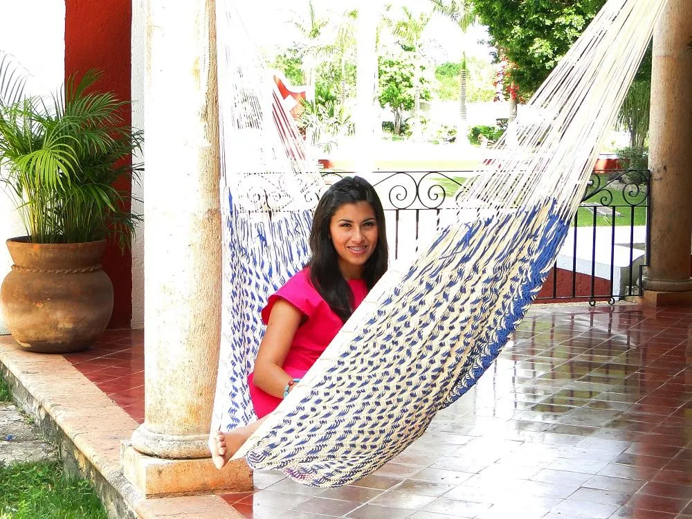 Mexican Hammock - Blue and White