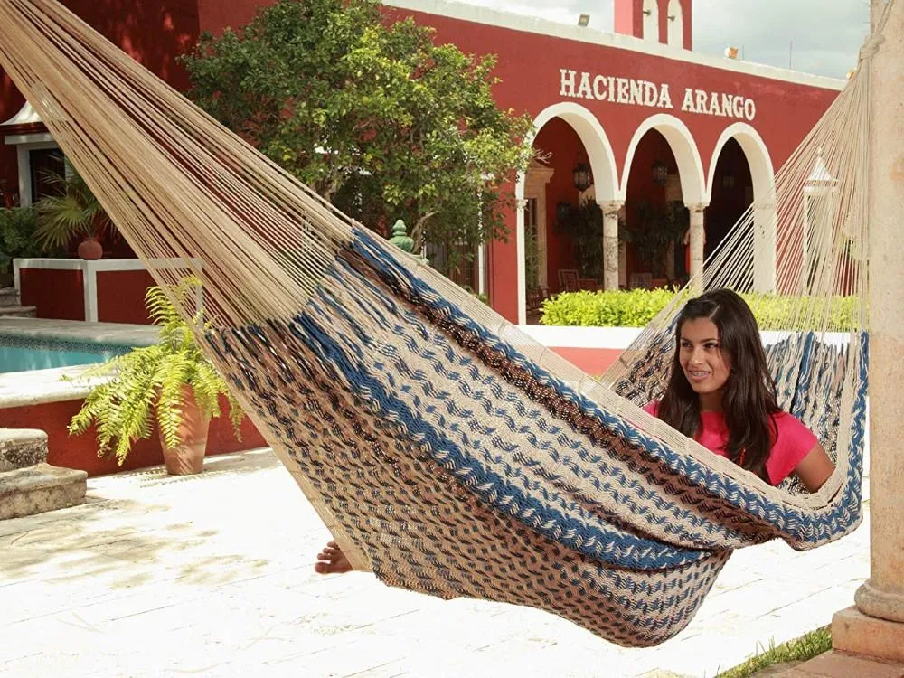 Mexican Hammock - Blue and White