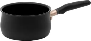 Meyer Nonstick Saucepan, 2 quart / 6" Induction Compatible Sauce Pan, Hard Anodized Nonstick, Dishwasher Safe, Oven Safe, Matte Black with Silicone Handles, Accent Series Cookware, Small, 2qt | 6 inch