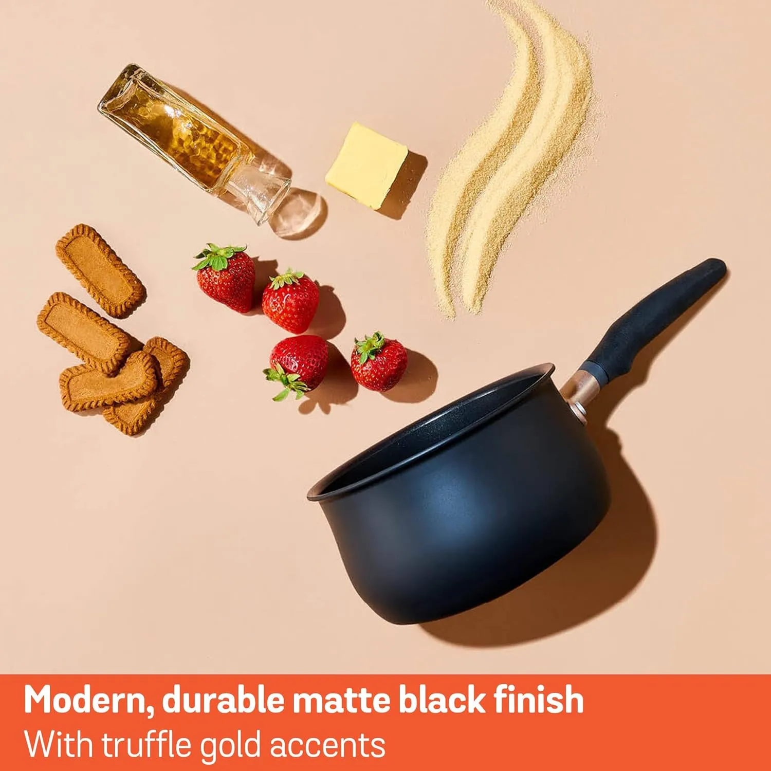 Meyer Nonstick Saucepan, 2 quart / 6" Induction Compatible Sauce Pan, Hard Anodized Nonstick, Dishwasher Safe, Oven Safe, Matte Black with Silicone Handles, Accent Series Cookware, Small, 2qt | 6 inch