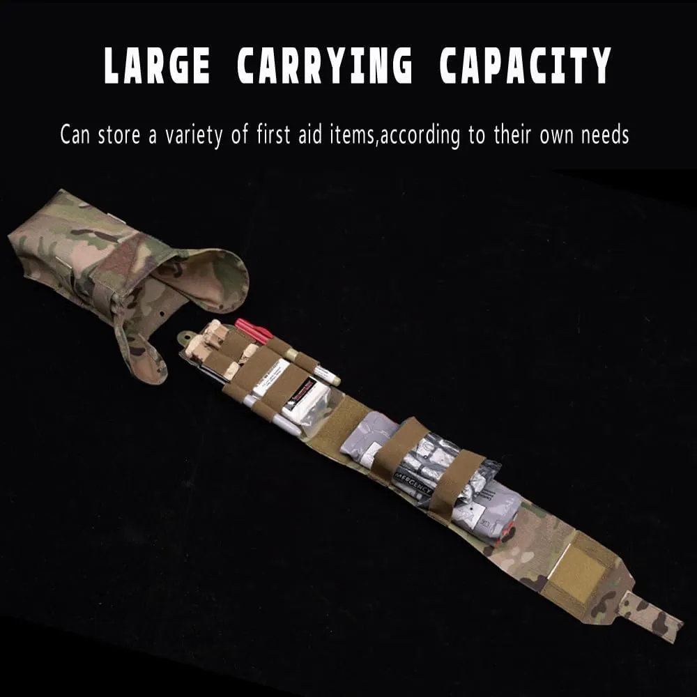 Micro Trauma Pouch, Tactical Medical IFAK Kit MOLLE Med Pouch with Attachment System, Rapid Deploy First Aid Aid (Empty) Pouch