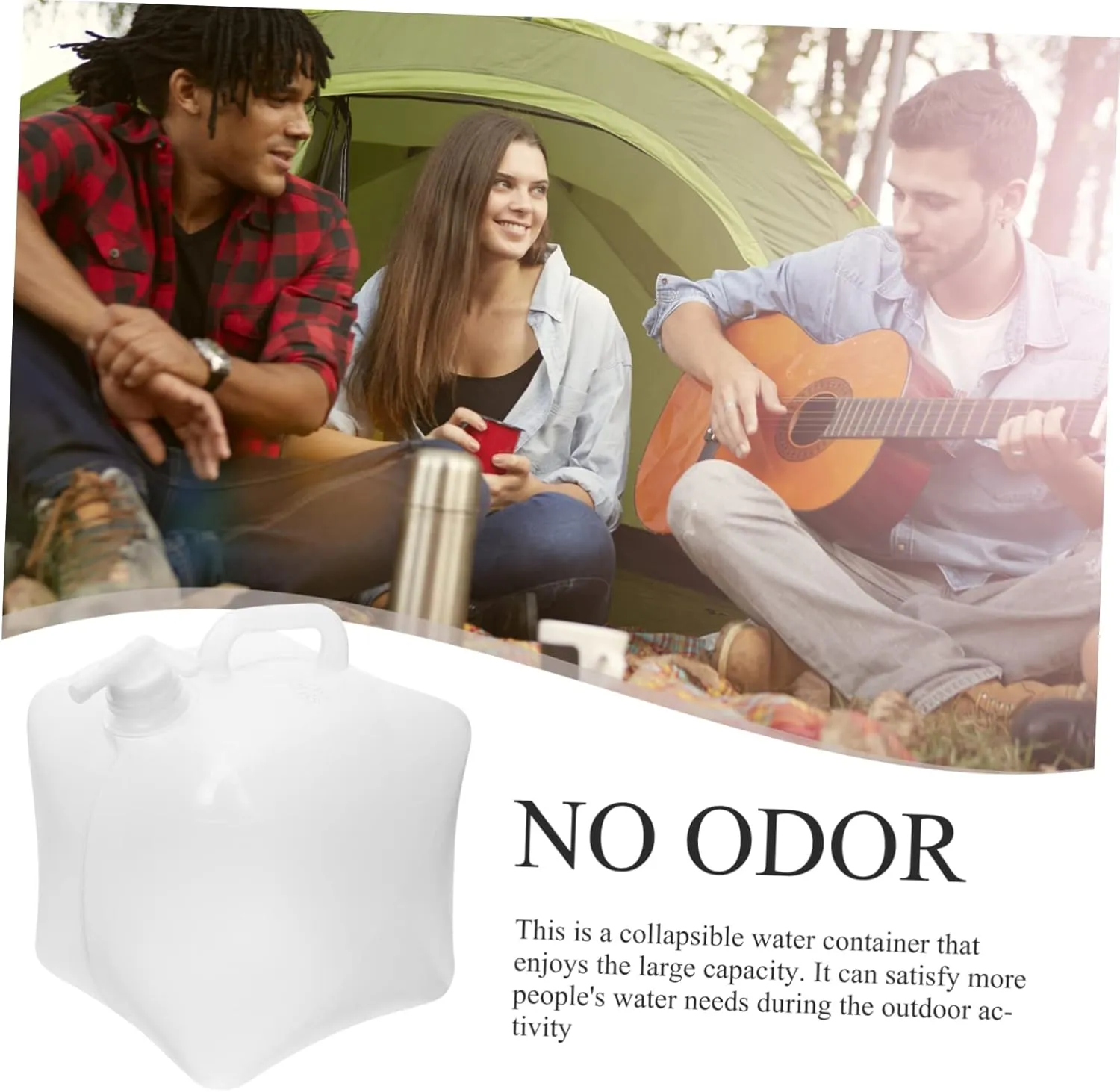 Mikikit 2pcs Foldable Water Storage Tank Portable Water Container Vehicle-mounted Bag Camping Tool Easy to Carry