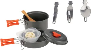 Milisten 1Set Person Portable Camping Cooking Picnic Cookware Kit with Non Stick Utensils Smooth Bottom for Easy Use for Outdoor Cooking Convenient Storage for Camping
