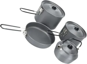 Milisten 4-Piece Nonstick Camping Cookware Set Teapot Pots and Pans Outdoor Cooking Kit for Camping Hiking and