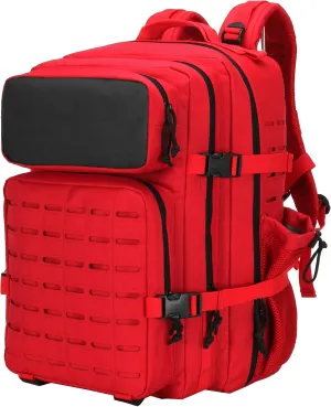 Military Tactical Backpacks Molle Army Assault Pack Hydration Pack Waist Belt Tactical Daypack Molle Hiking Packs (Model2-Red)
