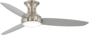 MINKA-AIRE Concept III 54" Hugger Ceiling Fan with LED Light Kit in Brushed Nickel Finish, F467L-BNW