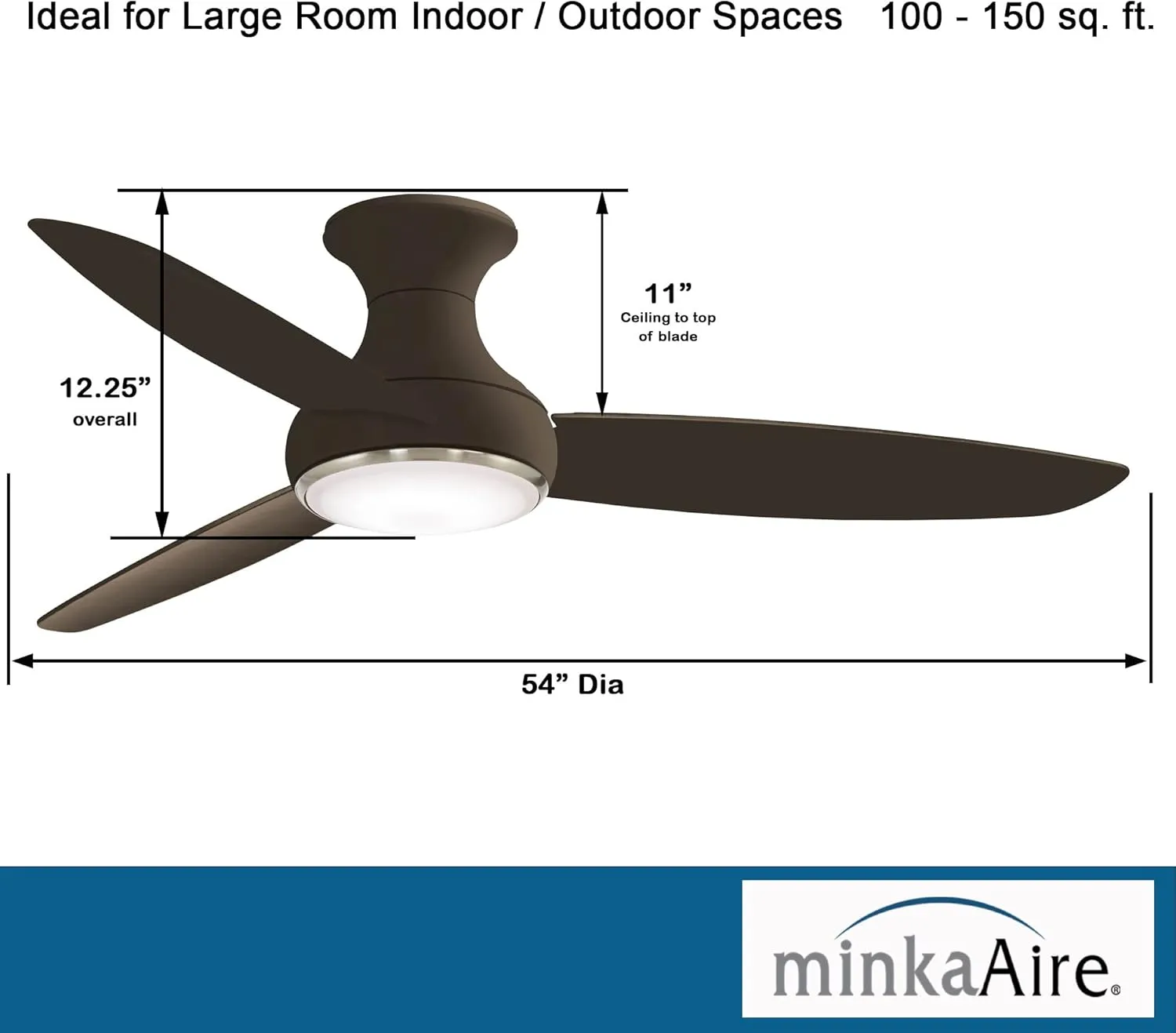 MINKA-AIRE Concept III 54" Hugger Ceiling Fan with LED Light Kit in Oil-Rubbed Bronze Finish, F467L-ORB