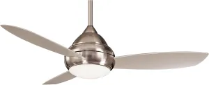 MINKA-AIRE F476L-BNW Concept I Wet 52 Inch Outdoor Ceiling Fan with Integrated 14W LED Light in Brushed Nickel Wet Finish