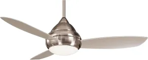 MINKA-AIRE F477L-BNW Concept I Wet 58 Inch Outdoor Ceiling Fan with Integrated 14W LED Light in Brushed Nickel Wet Finish
