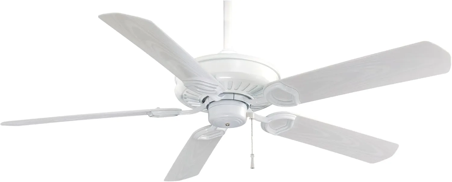 Minka-Aire F589-WH Sundowner 54 Inch Outdoor Pull Chain Ceiling Fan in White Finish