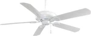 Minka-Aire F589-WH Sundowner 54 Inch Outdoor Pull Chain Ceiling Fan in White Finish