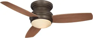 Minka-Aire F593L-ORB Tradtional Concept 44 Inch Flush Mount Ceiling Fan with Integrated 14W LED Light in Oil Rubbed Bronze Finish
