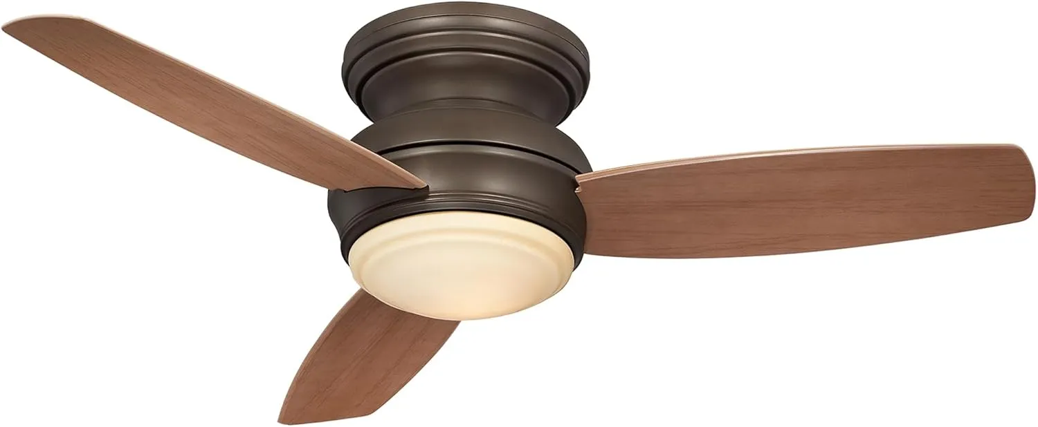 Minka-Aire F593L-ORB Tradtional Concept 44 Inch Flush Mount Ceiling Fan with Integrated 14W LED Light in Oil Rubbed Bronze Finish