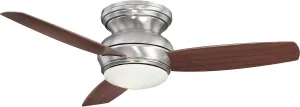 Minka-Aire F593L-PW Tradtional Concept 44 Inch Flush Mount Ceiling Fan with Integrated 14W LED Light in Pewter Finish