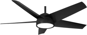 Minka Aire F781L-CL Chubby 58" Outdoor Ceiling Fan with LED Lights and Remote Control, Coal