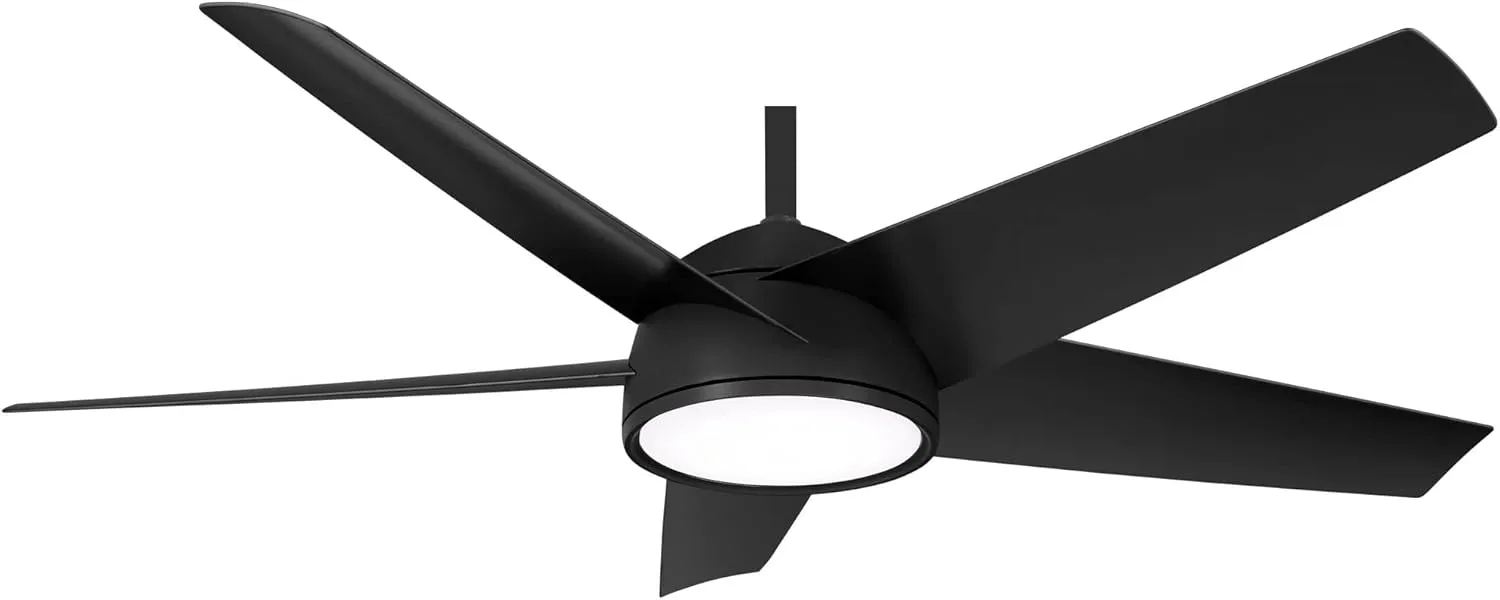 Minka Aire F781L-CL Chubby 58" Outdoor Ceiling Fan with LED Lights and Remote Control, Coal