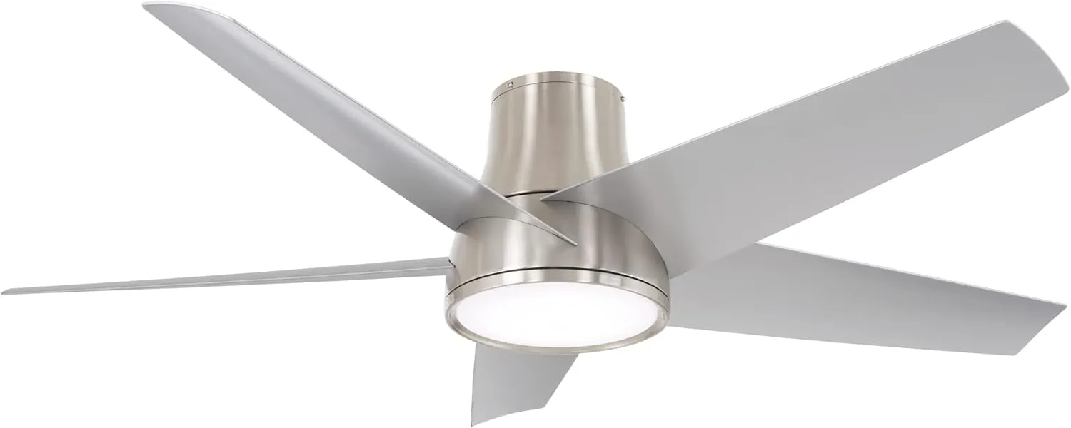 MINKA-AIRE F782L-BNW Chubby II 58" Outdoor Hugger with LED Lights and Remote Control, Brushed Nickel Wet