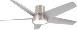 MINKA-AIRE F782L-BNW Chubby II 58" Outdoor Hugger with LED Lights and Remote Control, Brushed Nickel Wet
