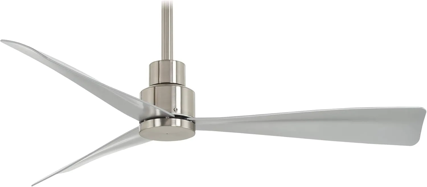 MINKA-AIRE F786-BNW Simple 44 Inch Outdoor 3 Blade Ceiling Fan with DC Motor in Brushed Nickel Wet Finish