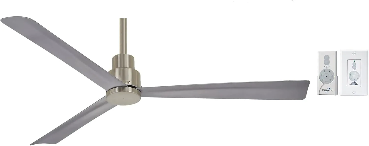 MINKA-AIRE F787-BNW, Simple 52" Ceiling Fan in Brushed Nickel Finish with Additional Wall Control