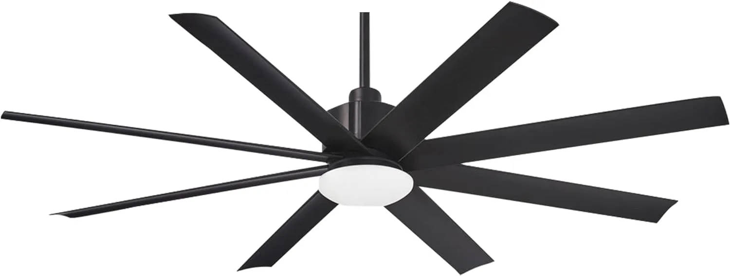 MINKA-AIRE F888L-CL Slipstream 65 Inch Outdoor Ceiling Fan with Dimmable LED Light and DC Motor in Coal Finish